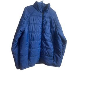 Red Head Mens Blue Raglan Sleeve Full Zip Quilted Puffer Jacket Size XL